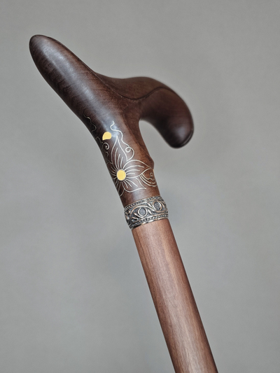 Трость "Княжна" с инкрустацией деревянными вставками