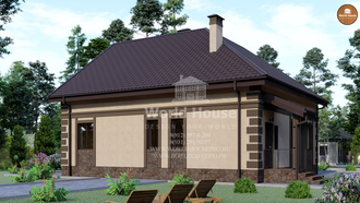 Одноэтажный дом с мансардой из газобетона. Проект №138