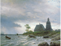 Картина обогреватель, репродукция Льва Лагорио Северный пейзаж