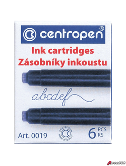 Картриджи чернильные СИНИЕ CENTROPEN, КОМПЛЕКТ 6 шт. 143686