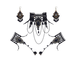 Набор Кружево (Чёкер, браслеты, серьги )