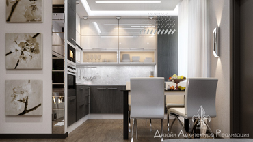 дизайн интерьера кухни гостиной