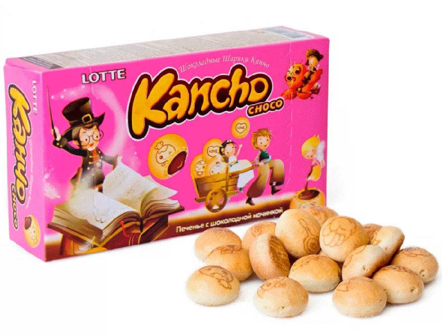 Шоколадные шарики Канчо (Kancho Choko) тм Lotte Корейское печенье