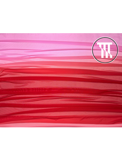 Сетка-стрейч градиент, цв. Ярко-красный + Розовый