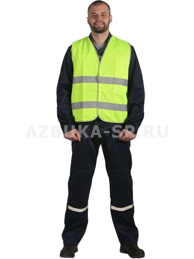 Жилет сигнальный 2 полосы лимон
