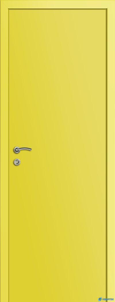 Дверь гладкая глухая пластиковая KAPELLI Multicolor ДГ Желтый RAL 1018 купить в Челябинске | КВИРТЕК
