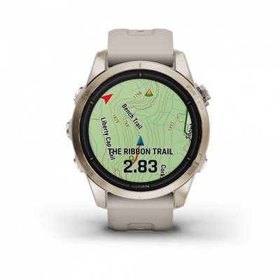 Умные часы Garmin Epix Pro Gen 2 Sapphire Edition 42 мм, золотистый корпус со светло-песочным ремешком 010-02802-11