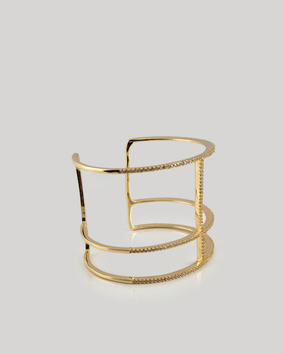 (АРТИКУЛ: 6762/34) БРАСЛЕТ ЖЕНСКИЙ, МЕТАЛЛ "ЗОЛОТО", ЖЕСТКИЙ, МЕЛКИЕ СТРАЗЫ ASFOUR