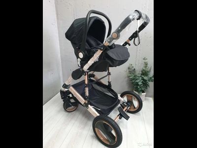 Детская коляска 3 в 1 Wisesonle Черный