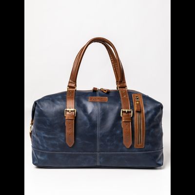 Кожаная дорожная сумка Campora Premium dark blue (арт. 
4019-54)