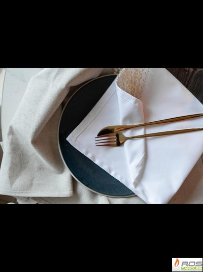 Текстильная салфетка для ресторана 45*45см, белая, евроуголок, без рисунка