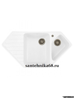 Мойка из искусственного мрамора MIXLINE ML-GM25 угловая двухчашевая с крылом 500*970*200мм