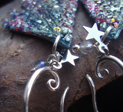 Коллекционные серьги "Крылышки весенней Лелефеи", лабрадоры и звёздочки