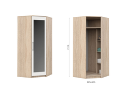 Шкаф угловой Дуб сонома/Белый