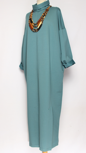 Платье "Кимоно хомут" бирюзовое р.54 св. бирюзовое р.50