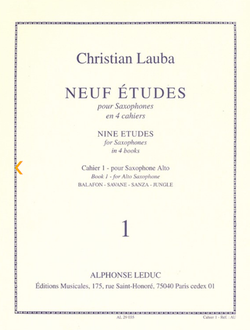 Lauba, Christian 9 ?tudes vol.1 pour saxophone alto