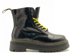 Dr. Martens Jadon Patent с мехом (черные с желтым)