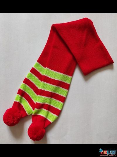 Шарф М9П, цвет красный, салатовый,   р.12/140 см