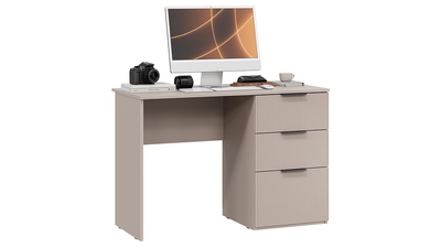 Стол письменный Графит Глиняно серый/Холст Латте