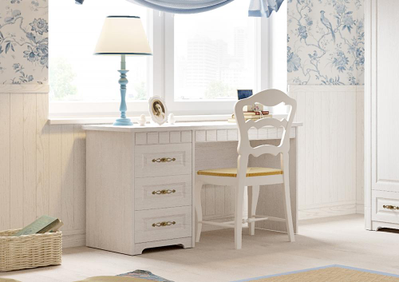 Стол письменный "Прованс" детская 1270х600х755 Бодега белая / Патина премиум