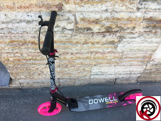 Самокат eXplore Dowell черно-розовый с ручным тормозом + светится колесо