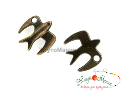 ПОДВЕСКА В ТИБЕТСКОМ СТИЛЕ "СТРИЖ" - 12*12мм - АНТИЧНАЯ БРОНЗА