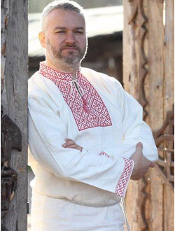 Рубаха со стойкой «Ярга» красная