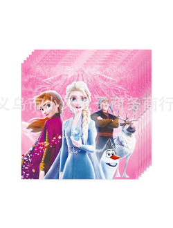 салфетки розовые холодное сердце 20шт 33см