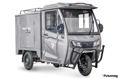 Грузовой электротрицикл Rutrike КАРГО Кабина Дуал серый