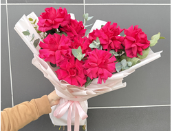 Букет из 9 французских роз и эвкалипта