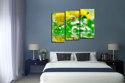 Модульная картина "Семья божьих коровок"