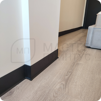 Плинтус алюминиевый ПЛ-100 3000х100х10 мм. Черный муар