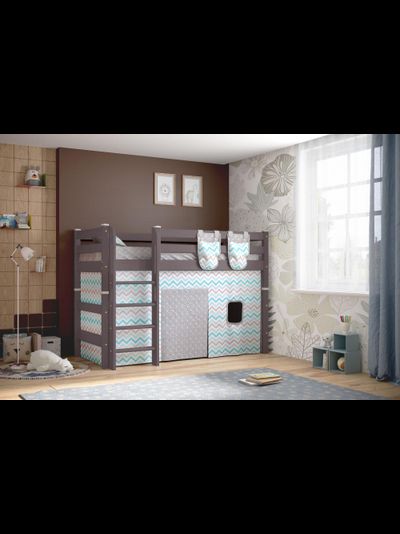 Полувысокая кровать "Соня" с прямой лестницей Вариант 5