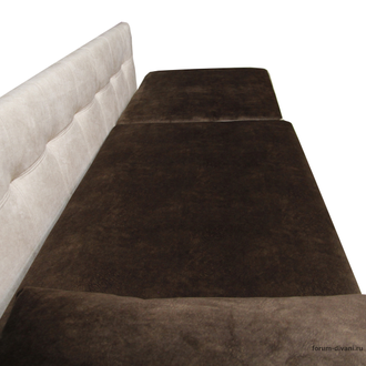 Кушетка Лилия, Коричневая/Слоновая кость Правая