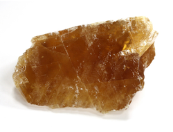 Кальцит медовый, исландский шпат, скол по спайности, Россия (74*54*42 мм, 141 г) №38063