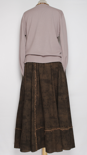 ЮБКА "Веточки винтажная"  коричневая до р.52