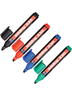 Набор маркеров EDDING E-330/4S 4 шт в наборе, 1-5мм, скошенный наконечник