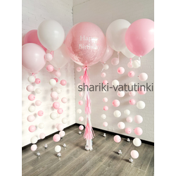 Шары цепочки с пузырями (10шт) и хрустальный шар с надписью