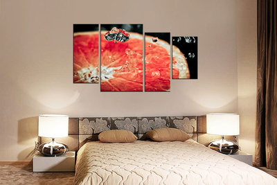 Модульная картина "Капли и цитрус"