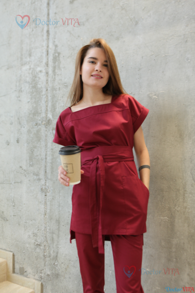 БЛУЗА DOCLIKE DL413 бордовый