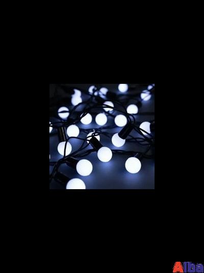 Гирлянда большие шарики, 5м БЕЛЫЙ ХОЛОДНЫЙ 220В, СТАТИКА