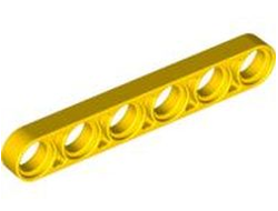 Technic, Liftarm Thin 1 x 6, Yellow (32063 / 4141495 / 6063252 / 6170294)