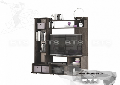 Стенка в гостиную Евро-2 Венге / Лоредо 1.5 м (БТС)