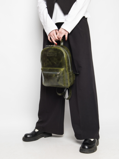 Женский кожаный рюкзак Anzolla dark green (арт. 
3040-11)