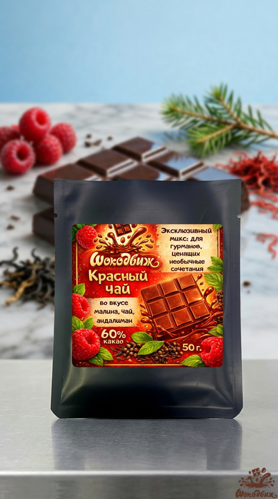 Темный 60% шоколад "Красный чай" плитка 50 г