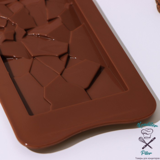 Форма для шоколада Доляна «Дробленый шоколад», 21,2×10,6×1 см, цвет шоколадный