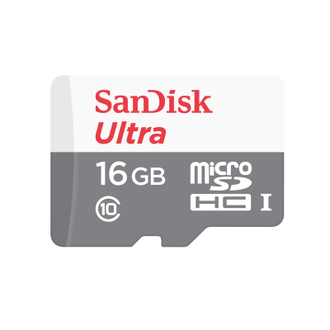 Карта памяти SanDisk Ultra microSDHC UHS-I Cl10 + адаптер, SDSQUNS-016G-GN3MA