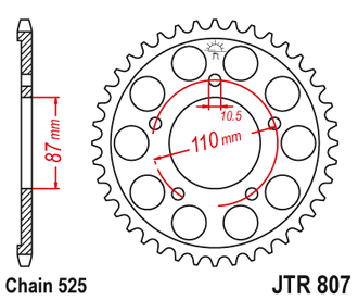 Звезда ведомая (48 зуб.) RK B5047-48 (Аналог: JTR807.48) для мотоциклов Suzuki