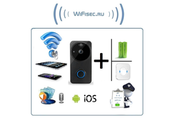 Автономная WiFi вызывная панель - видеодомофон с DVR и выносным блоком звонка. HD (чёрная)