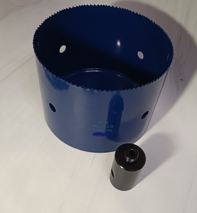 Коронка HSS биметаллическая диаметр 225 мм высота 100 мм по дереву, металлу, пластику.